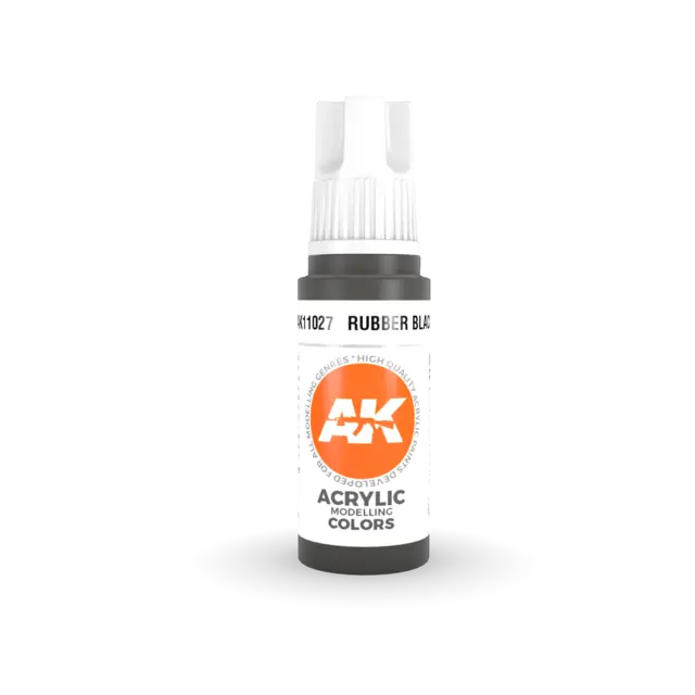 Akrylmaling. Rubber Black.  17ml. Akrylmaling for airbrush og pensel 
