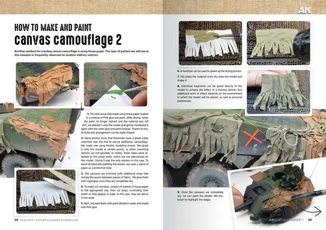 AK Learning Guide Lær og kanvas Bok om dioramabygging, engelsk tekst 