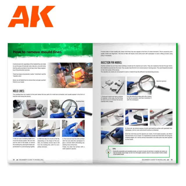 Nybegynnerguide for modellbygging Bok om dioramabygging, engelsk tekst 