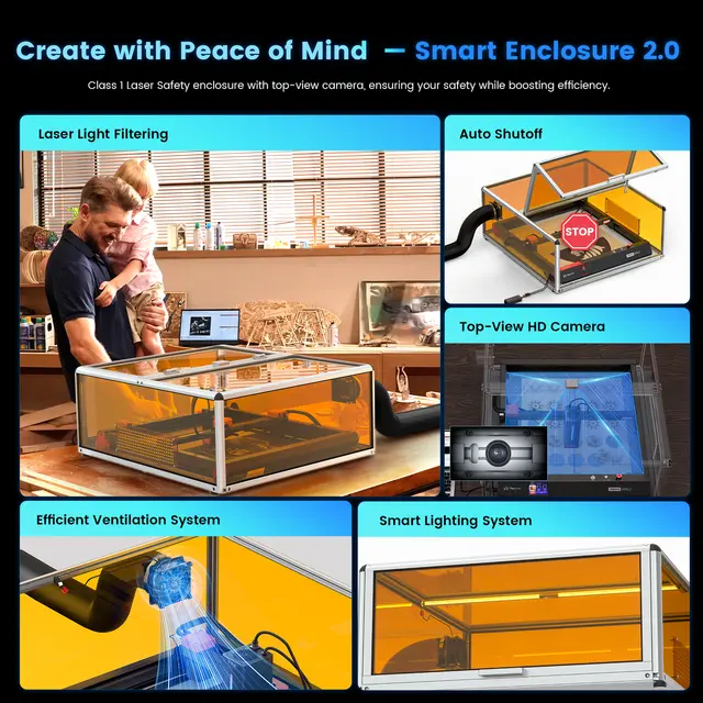 AlgoLaser Alpha MK2 40W 400x410 mm. Arbeidsområde 