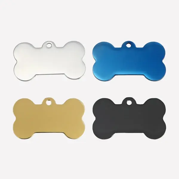4 pk. Rustfri dog tags for gravering Beregenet for bruk i Algo laser 