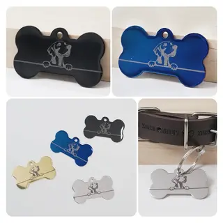 4 pk. Rustfri dog tags for gravering Beregenet for bruk i Algo laser