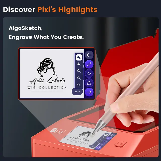 Pixi smart laser Rød Smart laser for gravering og kutting 