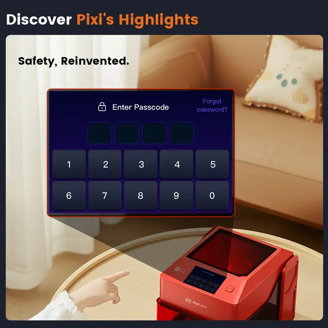 Pixi smart laser Rød Smart laser for gravering og kutting 