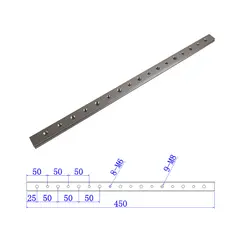 T-spor montering/føringslist 450 mm (M6/M8)