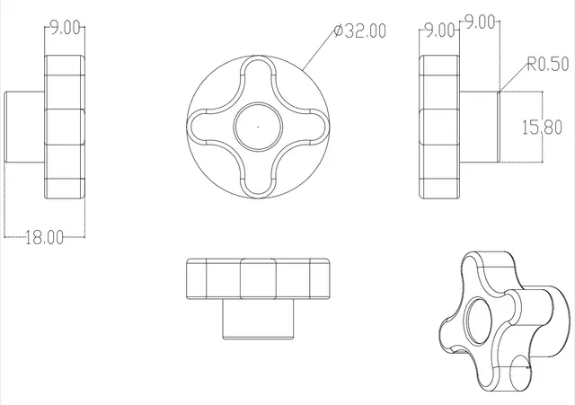 Sett med 5 knotter for T-spor 