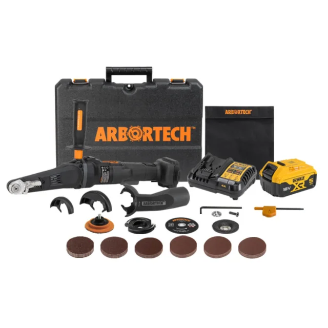 MG1000 minisliper – trebearbeidingspakke Arbortech – batteri, lader og koffert 
