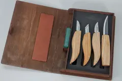 Spikkesett S07Book i gaveeske 4 kniver og slipeutstyr. Beavercraft