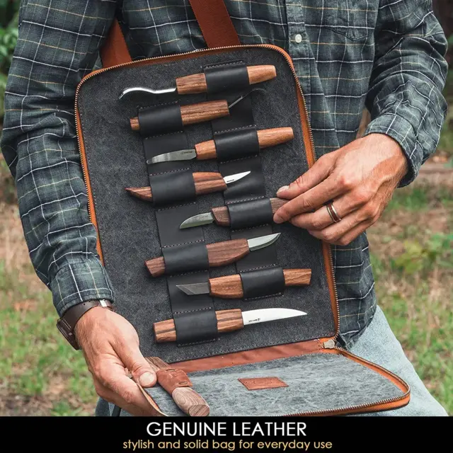 Treskjærersett S50X i Skulderveske 9 kniver og slipeutstyr. Beavercraft 