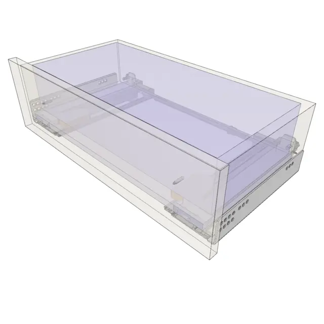Movento for Treboks M/Demp 350mm Komplett sett skuffeskinne til treboks 