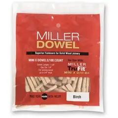 Miller Dowel Mini,100Stk Valnøtt 