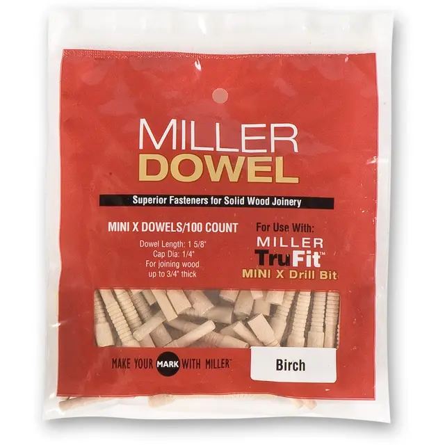 Miller Dowel Mini,100Stk Valnøtt 