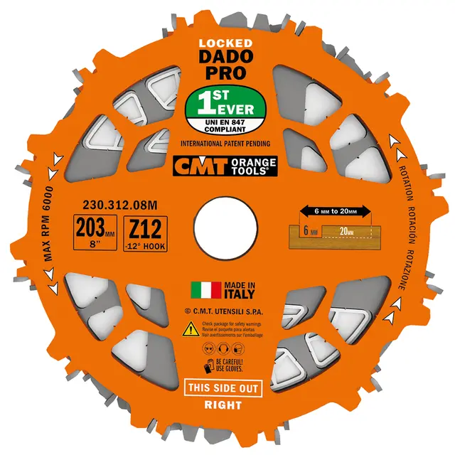 LOCKED DADO PRO SET.D=203x30 6,35-20 mm 