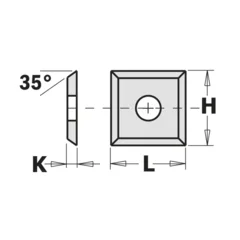 Vendekniv HM 12 x 12 x 1.5 mm K2250 – 4 egger, 35°