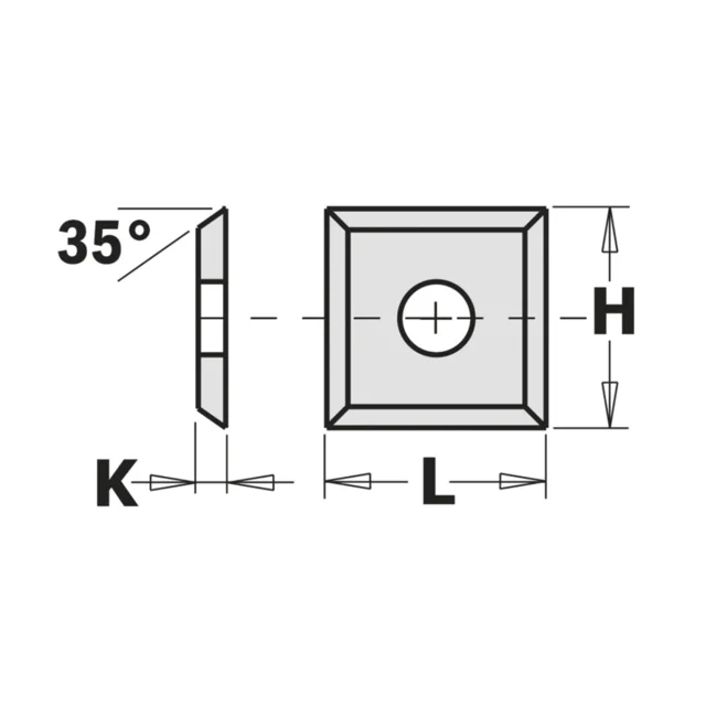 Vendekniv HM 12 x 12 x 1.5 mm K2250 – 4 egger, 35° 