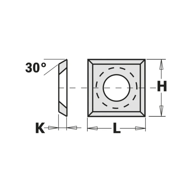Vendekniv HM 14 x 14 x 2 mm K1920 – 4 egger, 30° 