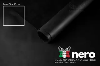 Uregano lær- Crazy horse Black 1,8mm Oil-Chromgarvet 30x30 cm