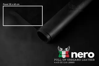 Uregano lær- Crazy horse Black 1,8mm Oil-Chromgarvet 30x60 cm
