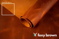 Uregano lær- Crazy hor. Foxy brow. 1,8mm Oil-Chromgarvet 30x30 cm