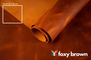 Uregano lær- Crazy hor. Foxy brow. 1,8mm Oil-Chromgarvet 30x30 cm