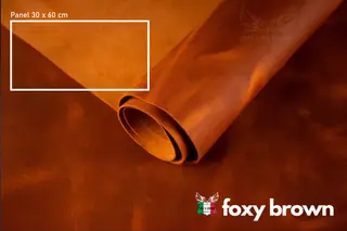 Uregano lær- Crazy hor. Foxy brow. 1,8mm Oil-Chromgarvet 30x60 cm