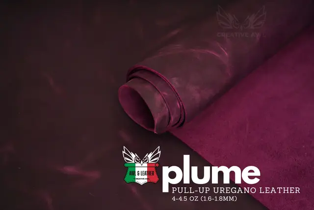Uregano lær- Crazy horse Plume 1,8mm Oil-Chromgarvet 30x30 cm 