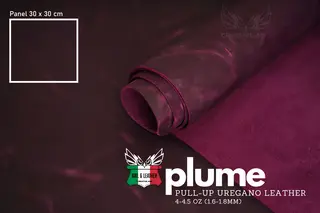 Uregano lær- Crazy horse Plume 1,8mm Oil-Chromgarvet 30x30 cm