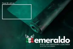 Uregano lær- Crazy horse Emeraldo1,8mm Oil-Chromgarvet 30x60 cm