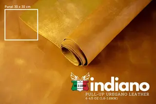 Uregano lær - Crazy horse Indiano 1,8 mm Oil-Chromgarvet 30x30 cm
