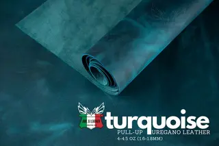 Uregano l&#230;r- Crazy horse Turquoise 1,8mm Oil-Chromgarvet hel side