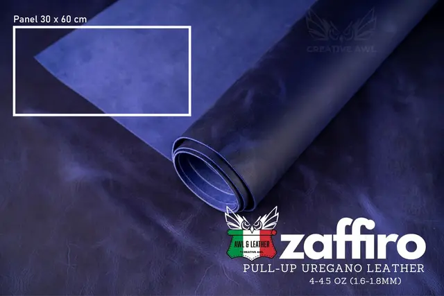 Uregano lær - Crazy horse Zaffiro 1,8 mm Oil-Chromgarvet 30x60 cm 