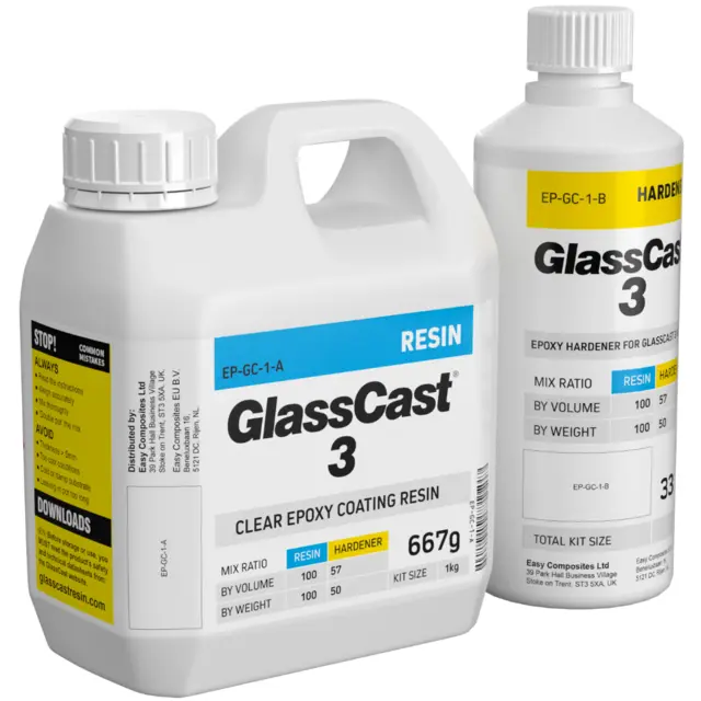 Epoxy - Glassklar 1 Kg 1Kg Glasscast 3 