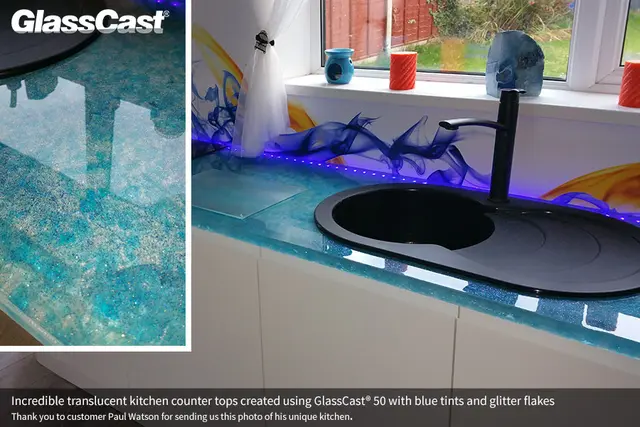 Epoxy - Glassklar 50Plus. 5kg GlassCast for tykke støp 
