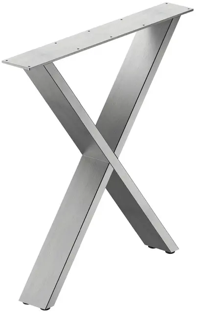 Bordben. H. 720mm. B. 700mm. Børstet rustfritt. 1stk. 