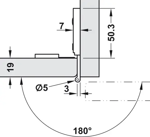 AXIMAT 300 SM HINGE INSET MTNG ZINC NP Häfele