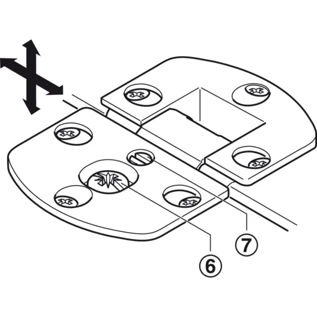 Klaffhengsel 90° 3D-justerbart For treklaffer – for skruemontering 