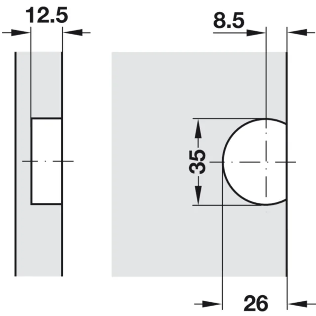 Klaffhengsel 90° 3D-justerbart For treklaffer – for skruemontering 