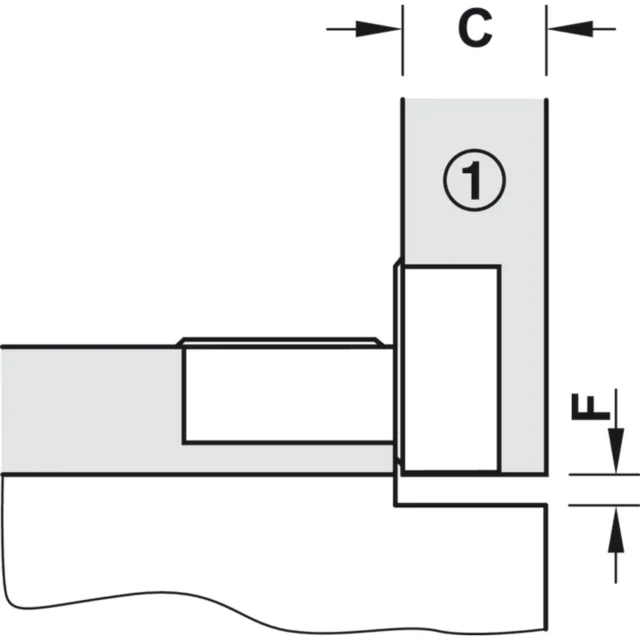 Klaffhengsel 90° 3D-justerbart For treklaffer – for skruemontering 