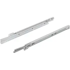 Skuffeskinner med rulleløp, 550 mm Stål, for utenpåliggende montering