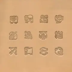 Stjernetegn lærstempel sett 13 stk Stiliserte stjernetegnmotiver