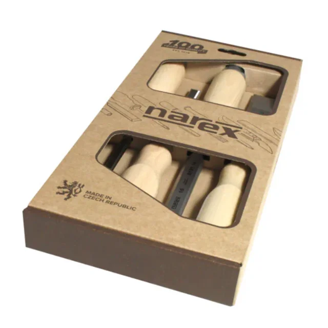 Stemjernsett 6, 12, 20 og 26 mm Narex bøkhåndtak 