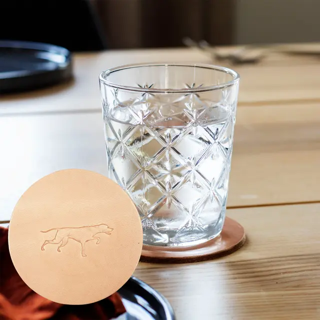 Drikkebrikke - naturell pointer 6 pak Ø90 mm coaster 