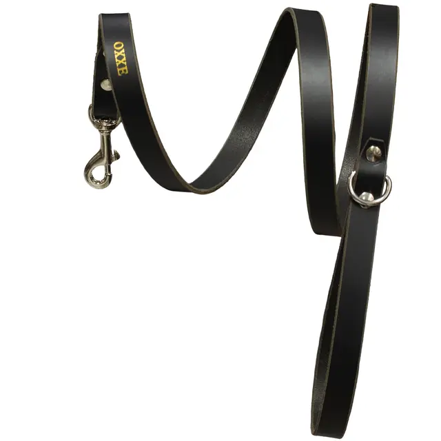 Hundekobbel m/ Karabinkrok 144 cm- Svart M/ Dring 