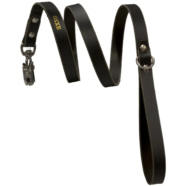 Hundekobbel m/ låsekrok 144 cm - Svart M/ Dring 