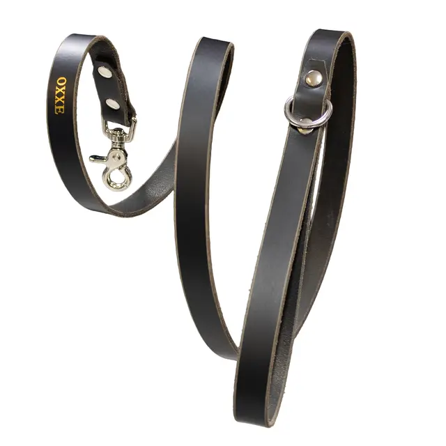 Hundekobbel m/ triggersnap 144 cm- Svart M/ Dring 