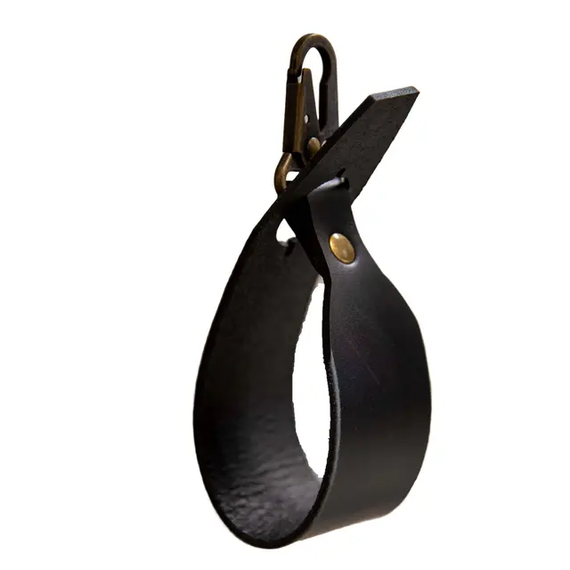 Oxxeløkka 30 cm - Svart Karabinkrok flat - Antikk messing 