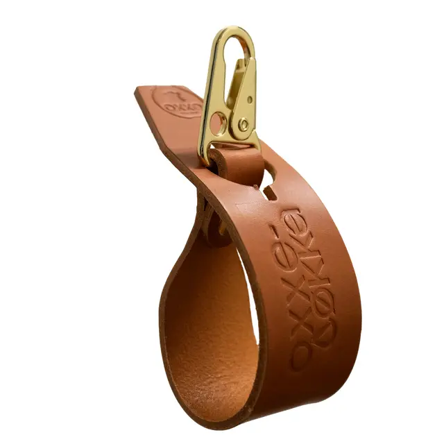 Oxxeløkka 30 cm - Brun Karabinkrok flat - Messing 