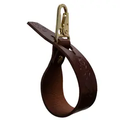 Oxxeløkka 30 cm - Cognac Karabinkrok flat - Messing