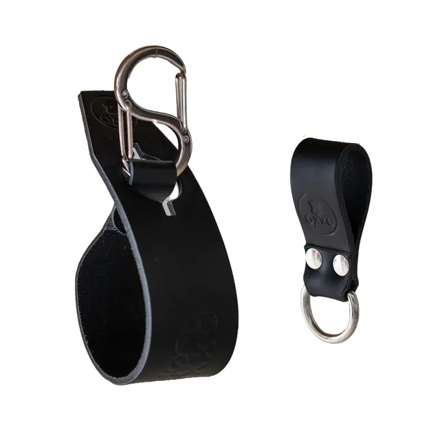 Oxxeløkka 30 cm m/ belteoppheng - Svart Flat S-krok - Rustfritt stål 