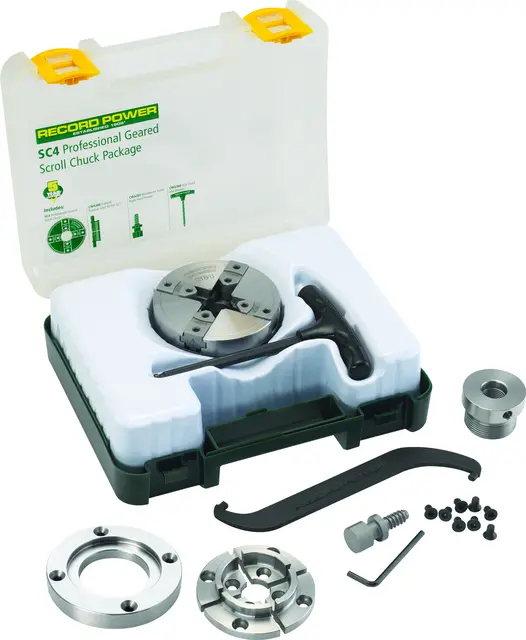 SC4 chuck-pakke med 87 mm planskive M33 × 3,5 Record Power 